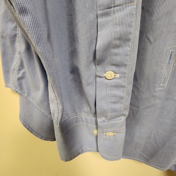 Polo Ralph Lauren Shirt Men Large Sky Blue Striped Warwick Button Down - Picture 5 of 14